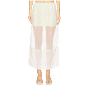 SWF Pencil Sheer white Maxi Skirt & Satin Mini green  size M NWT $298msrp